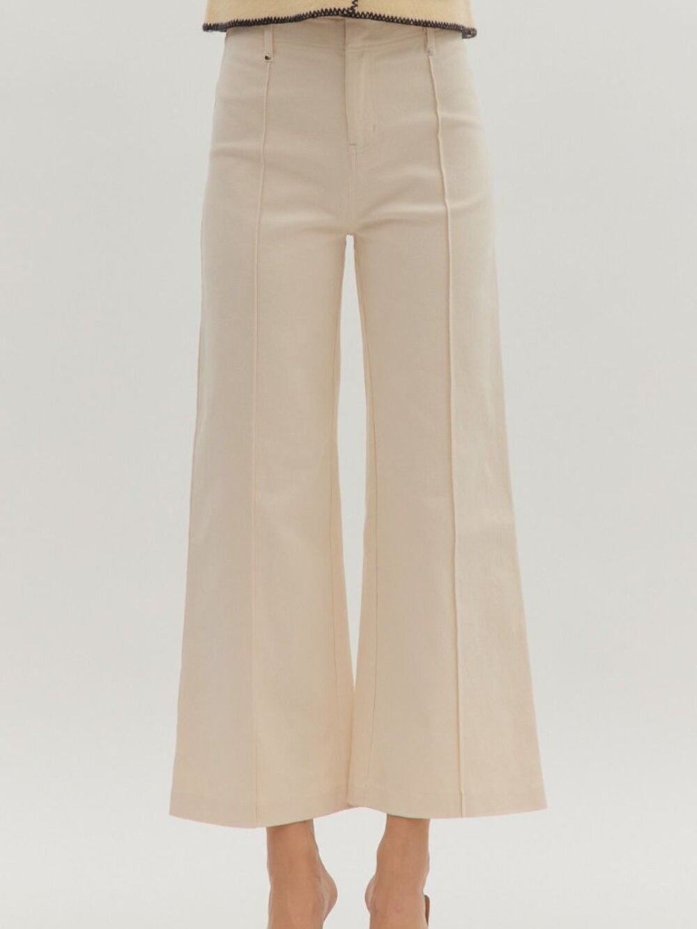 Ecru Wide Leg Trousers